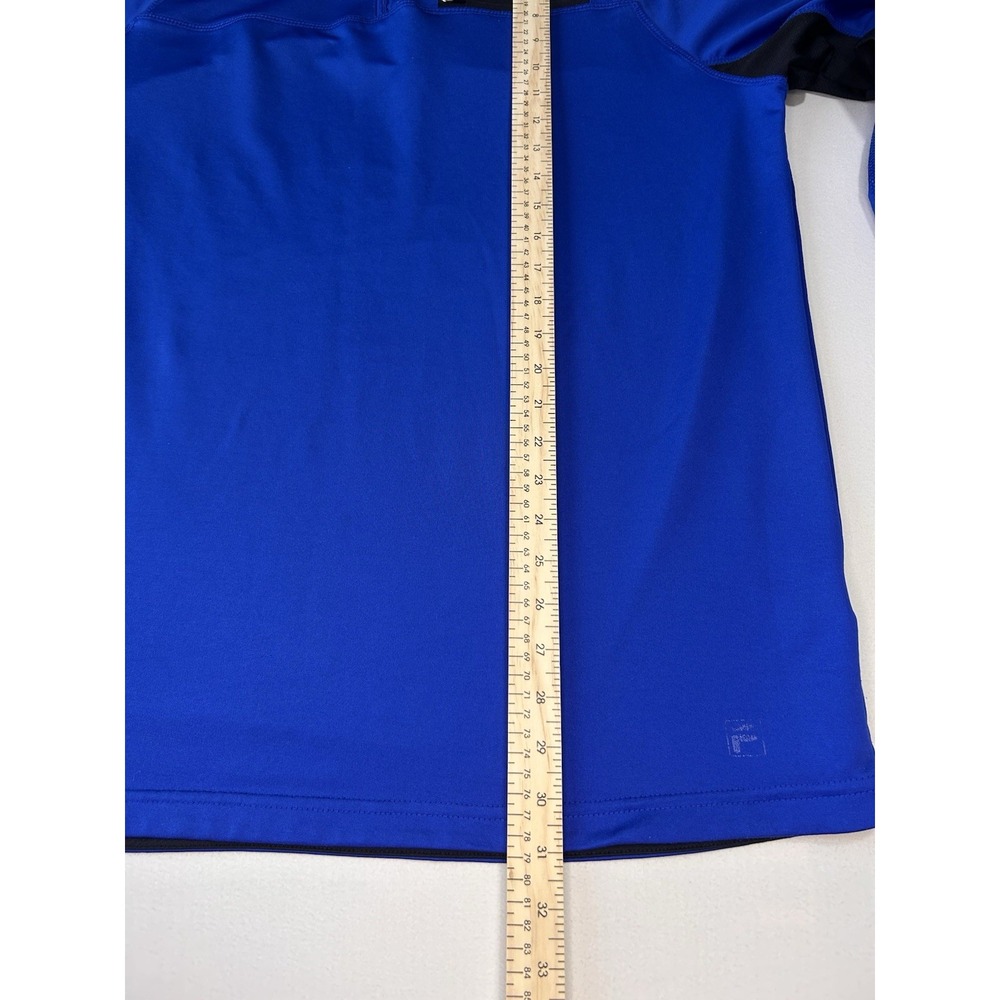 FILA Men's L Blue Black Quarter Zip Performance Pullover Chest Pocket - Picture 7 of 9